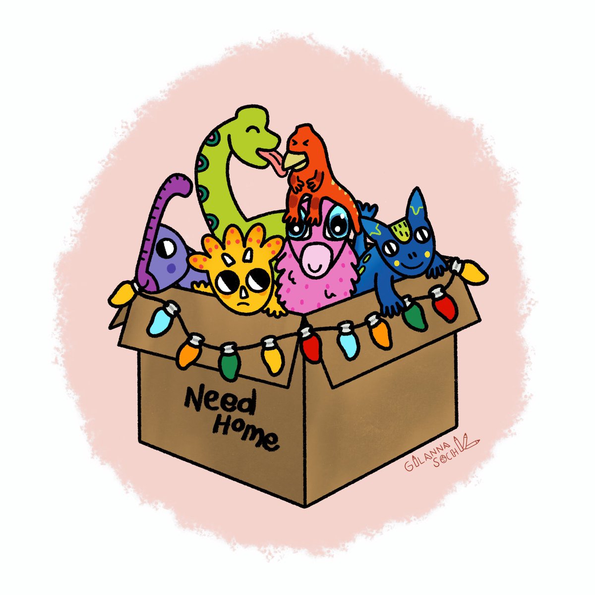 In the words of my daughter, "Bring me to where this is happening!"

I would take them all in a heartbeat 🥲
Who would you take home?

#dinosaurillustration #welovedinosaurs #dinoillustration #specialinterest #kidlitart #christmasartwork  #characterartwork #childrensillustrator