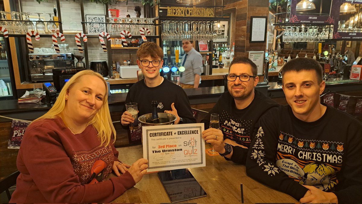 HotSpotQuiz's tweet image. THURSDAY is @TheUrmston @HotSpotQuiz Night
Powered by @SpeedQuizzing Played by &amp;amp; attended by "Genuinely Great Friends"
It's FREE &amp;amp; starts at 8pm
#UrmstonQuiz #PubQuiz
"WILL £500 💰 BE WON?" on Play Your Cards Right ♥️♠️♦️♣️ #PYCR
Sponsored by both 👉 @YourUrmston &amp;amp; @TransamTv 📡