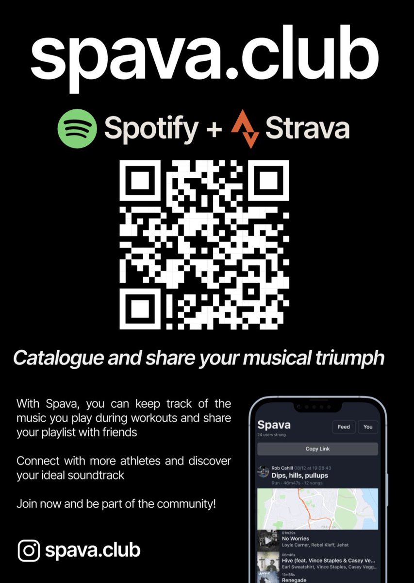 Spavaclub's tweet photo. Catalogue and share what you play during your strava workouts via https://t.co/zvzY3qmOEV ➡️ join the community! #strava #spotify #yearinsport #runningmusic https://t.co/NWhvdrVcXf