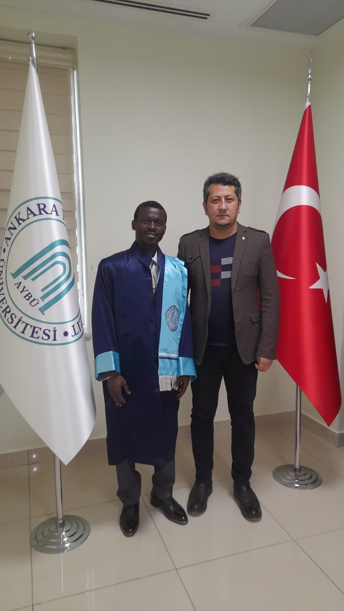 AybuGlobal's tweet photo. We'd like to congratulate Ayouba Fofana @AyoubaF54058667from Liberia for the successful defence of his Masters thesis.His supervisor is https://t.co/B40x625qvv.Dr.Nimetcan Mehmet 
@NimetcanM internal examiner is Dr.Fahat Ahmet and external examiner is Dr Mağrifet ABDULVELİ BOZLAR https://t.co/JJs5EJ4wRN