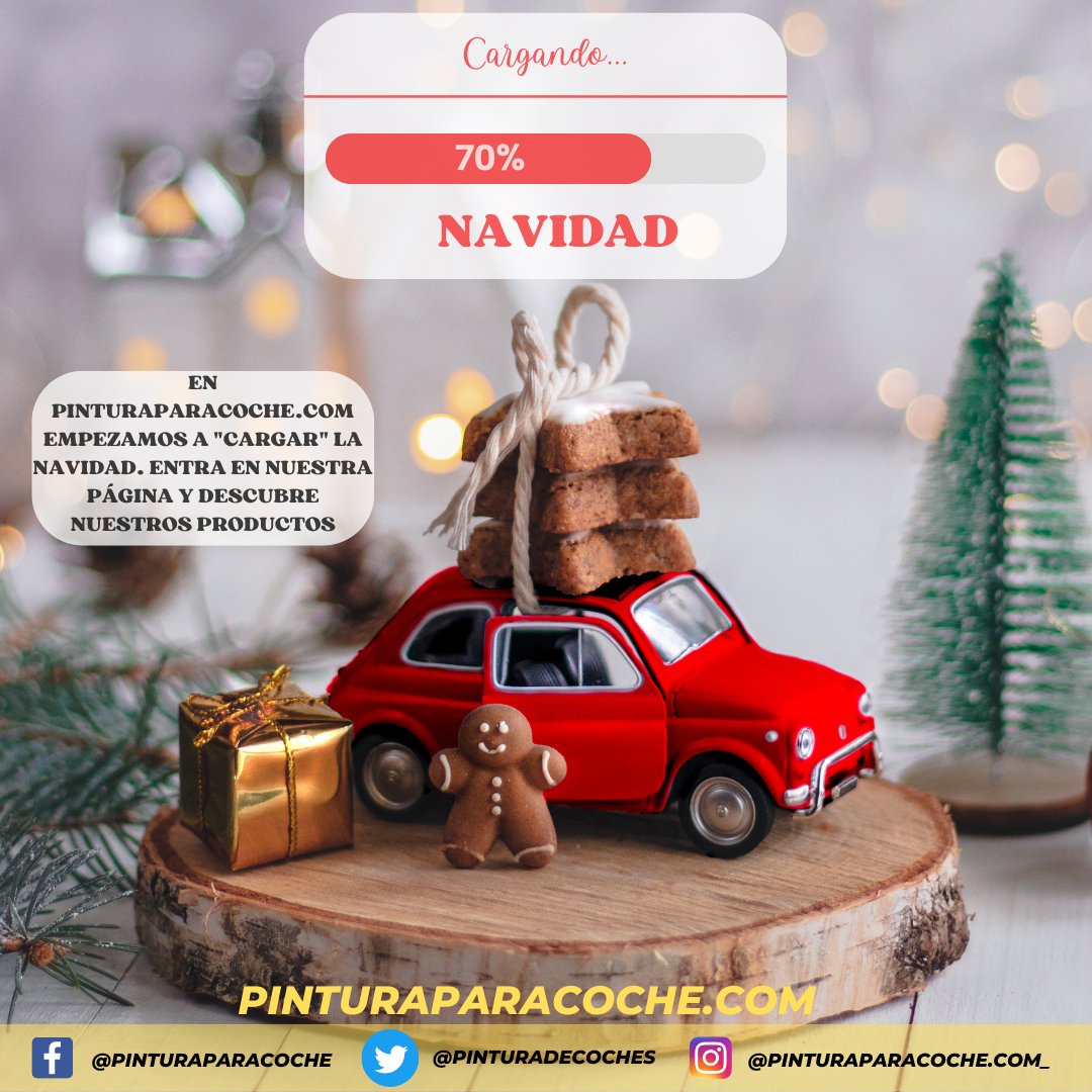 PinturaDeCoches's tweet photo. 🎄🎄🎄🎅🏼 ███████▒▒▒ 70% NAVIDAD 🤶🏼🎄🎄🎄
En https://t.co/OMr3mFs1Q4 hemos empezado a "cargar" la Navidad. Entra en nuestra tienda online y descubre nuestros productos.
🎄🎄🎄🎅🏼#pinturaparacoche🤶🏼🎄🎄🎄
#navidad2022 #atrevete #pintatucoche #codigoscolor #Standoblue https://t.co/SDNhtxXEdW