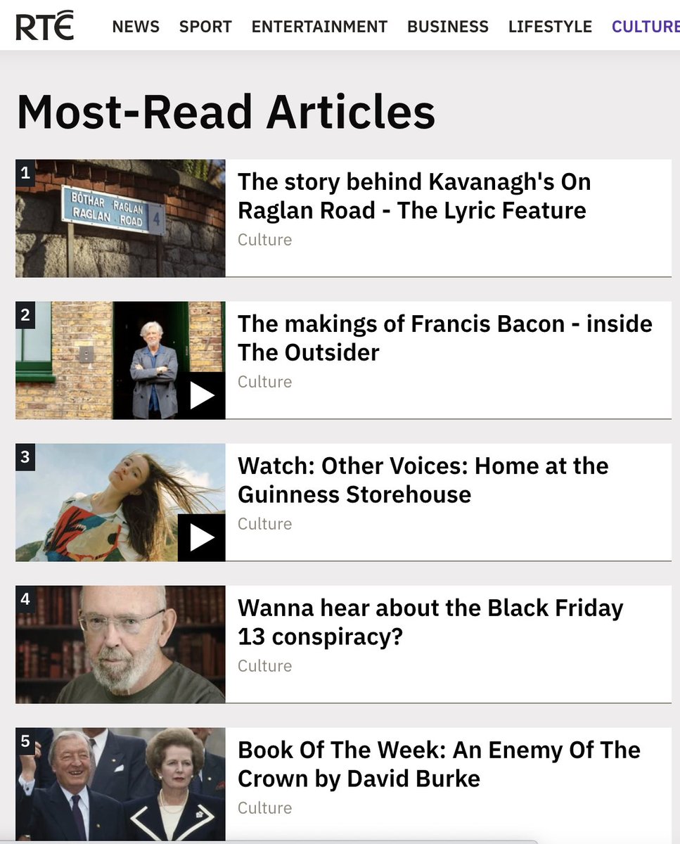 MickGlennon's tweet photo. Piece on The Dawning of The Day is the most read article on @RTE_Culture today - just ahead of Adam Clayton's Francis Bacon documentary! #creativemonaghan #patrickkavanagh #hildamoriarty #RaglanRoad https://t.co/S3zOCrOBGy