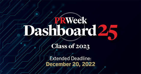 PRWeekUS's tweet image. Surprise! We have extended the deadline just for you!

Please submit by December 20, 2022 fal.cn/3usGM #PRWeekDashboard25 #comms #tech #commstech