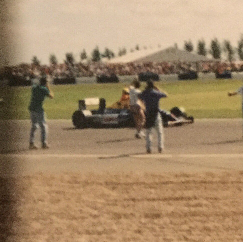 david_wetherell's tweet photo. @sennatheking We were there that day at #Luffield . #iconic day in #F1 history . #Senna #Mansell @BRDCSilverstone https://t.co/96zYQjDEMK