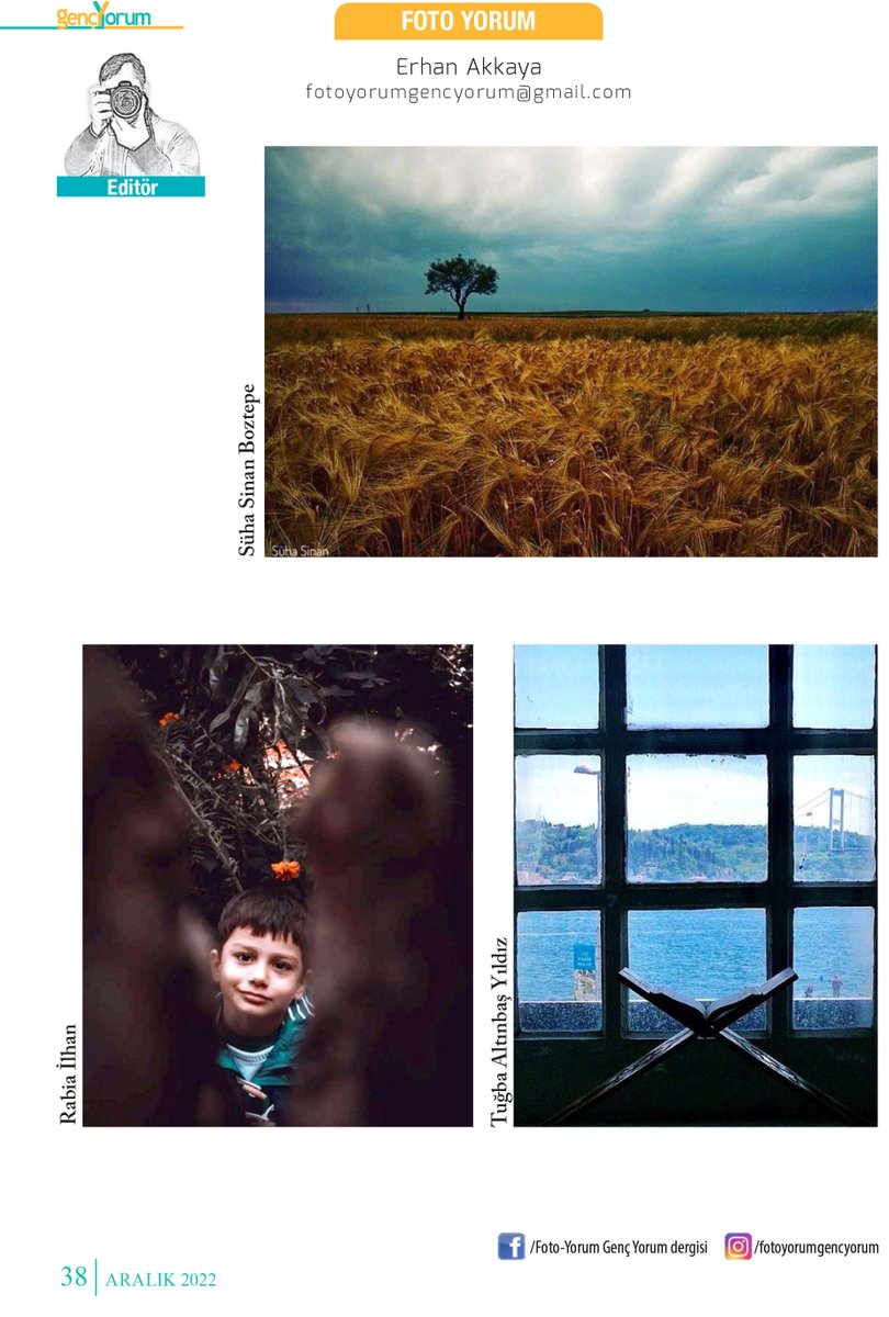 fotoyorum_gy's tweet photo. Merhaba arkadaşlar, 
Genç Yorum dergisi Kasım ve Aralık Fotoyorum sayfaları...
Yayınlanmasını istediğiniz fotoğrafları ve görüşlerinizi mail adresimizden iletebilirsiniz.
#fotoyorumgencyorum #fotografia #fotoğrafçı #photography  #görsel #dergi #gençlik #genç #youth #magazine https://t.co/zK2bCKBS7c