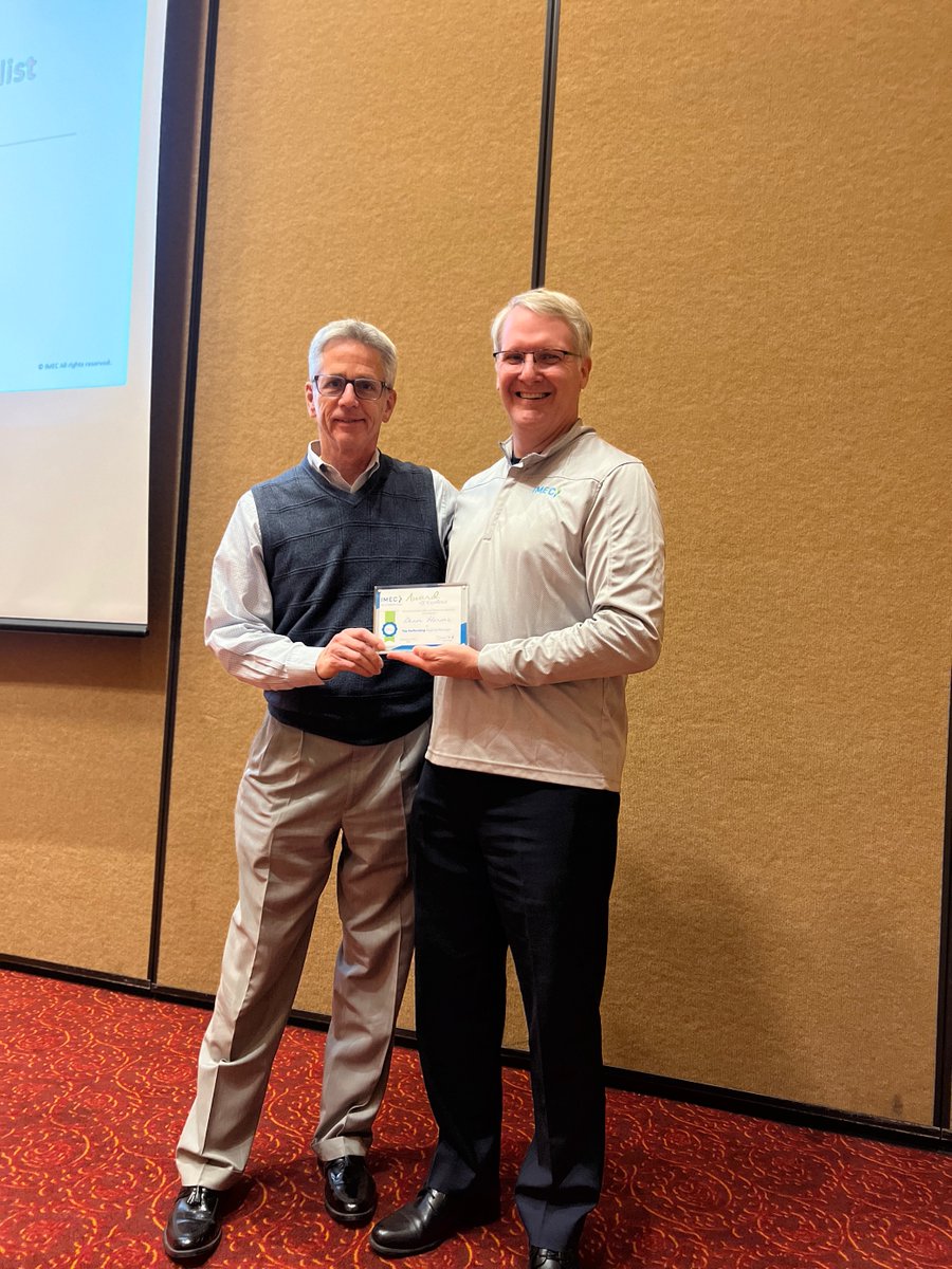 IMECillinois's tweet photo. Congrats to Dean Harms on winning the Top Performing Regional Manager award at the IMEC Awards Dinner! Your work is greatly appreciated!
#imecteam https://t.co/204eSs6oag