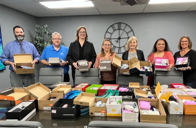 Owens &amp; Perkins collected and assembled 36 shoeboxes filled with toiletry and personal hygiene items for Shoebox Ministry. This organization coordinates the collection and distribution of toiletry items to the Phoenix Metro area homeless and others who cannot afford these items.