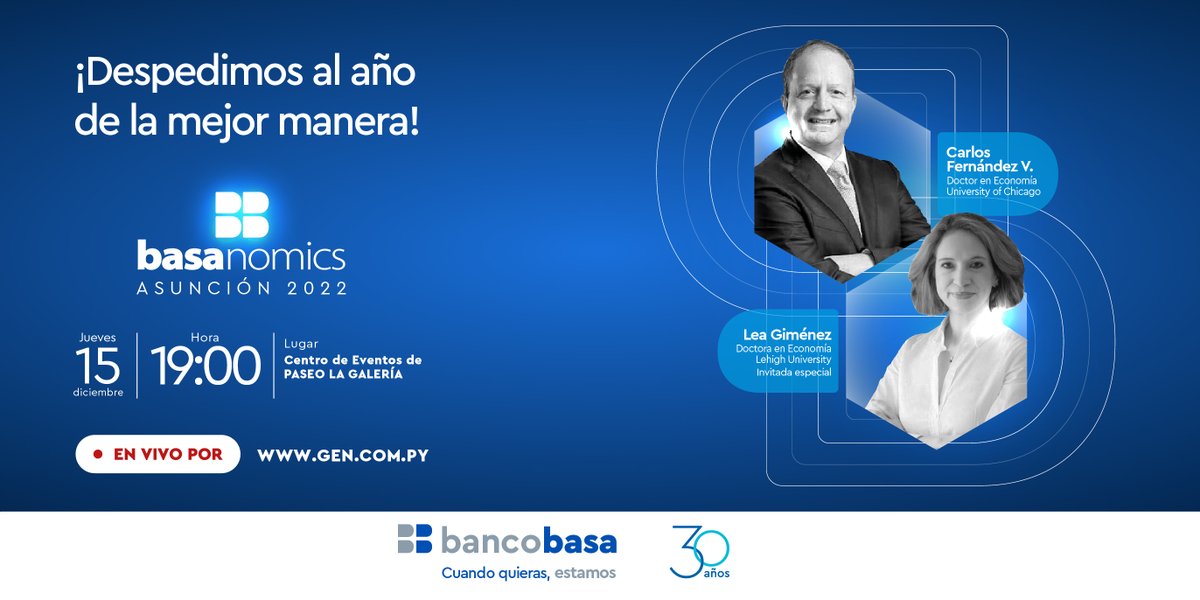 SomosGEN's tweet photo. Esta noche desde las 19:00hs, te presentamos otro gran especial en vivo de #Basanomics 📊 para cerrar el año 📅✅.
Con los especialistas en economía, @leagimenez22 y @cgfernandezv 👏⭐
¡No te lo pierdas! 📺 https://t.co/DT3ud53wdi