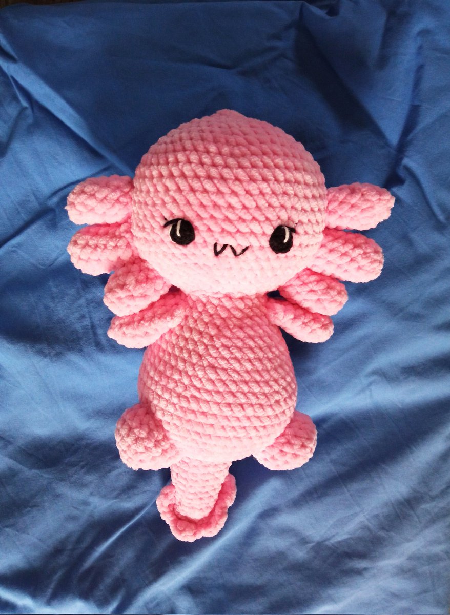 cayna291's tweet photo. Une amie m'a récemment passer commande d'une peluche pour son fils qui est un grand fan d'axololt.

Je ne connaissais pas cet animal, et probablement vous non plus.

Voici ma version crochetée d'après le design de @katiekittycraft . 

N'est-il pas trop mignon?

#amigurumi https://t.co/1b06jJ3dQb