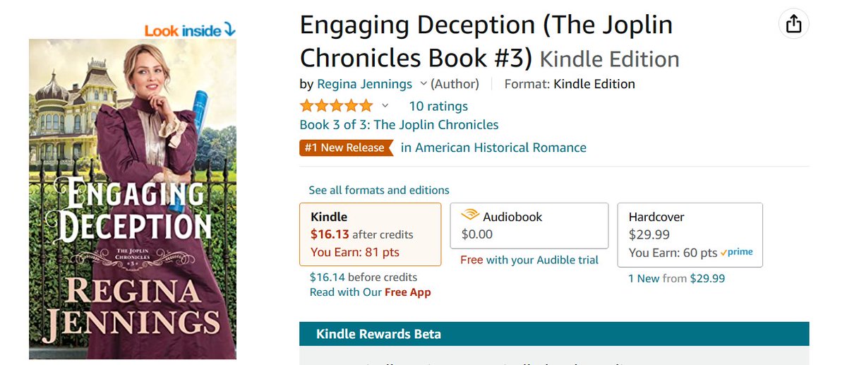 A big THANK YOU to all y'all who pre-ordered or bought Engaging Deception on release day! #1 New Release in American Historical Romance! Thank you!