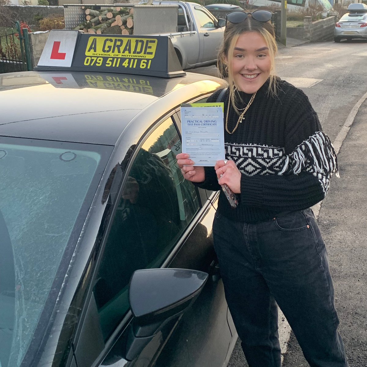 A_Grade_som's tweet photo. Congratulations to Mia Phillips on passing her driving test at Abergavenny Test Centre this afternoon. Well done Mia, you’ve made the grade :D #makingthegrade #A_Grade_som #happylicenceday #drivinglessonsabercarn https://t.co/HIzwHDcljp