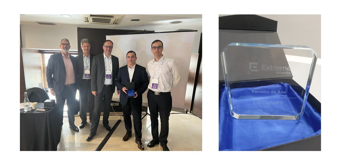 decunify's tweet image. Decunify eleita "Parceiro do Ano" da @ExtremeNetworks em Portugal.