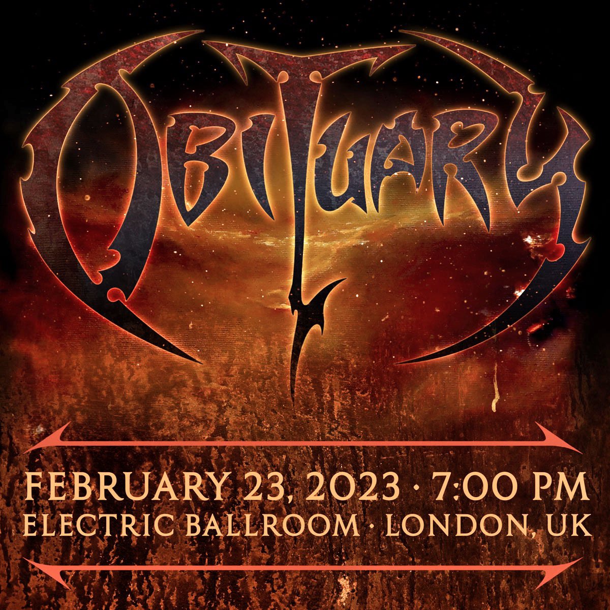 obituarytheband's tweet photo. LONDON..!!!!!!! Are YOU GUYS Ready to celebrate
DYING OF EVERYTHING?
 We will play a Special Performance Show at the legendary ElectricBallRoom
and celebrate the NewAlbum!!
Who will be there?
SEE YOU FEBRUARY 23rd 
Tickets:
 https://t.co/5q6hVJjtmU https://t.co/bDO5UaUagl