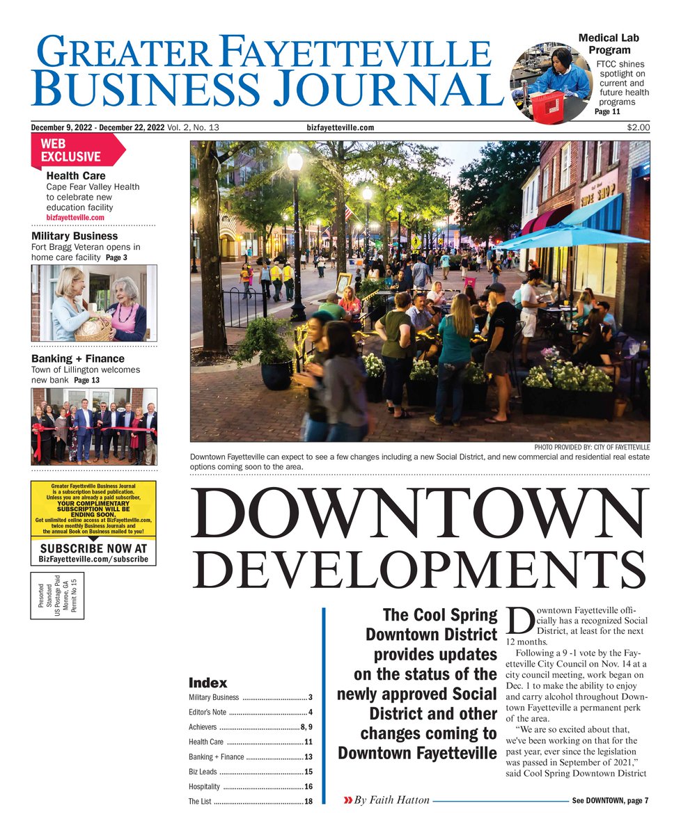 Check out the latest issue of the Greater Fayetteville Business Journal here: 
bizfayetteville.com/issue/51

#HappyHolidays #BusinessNews