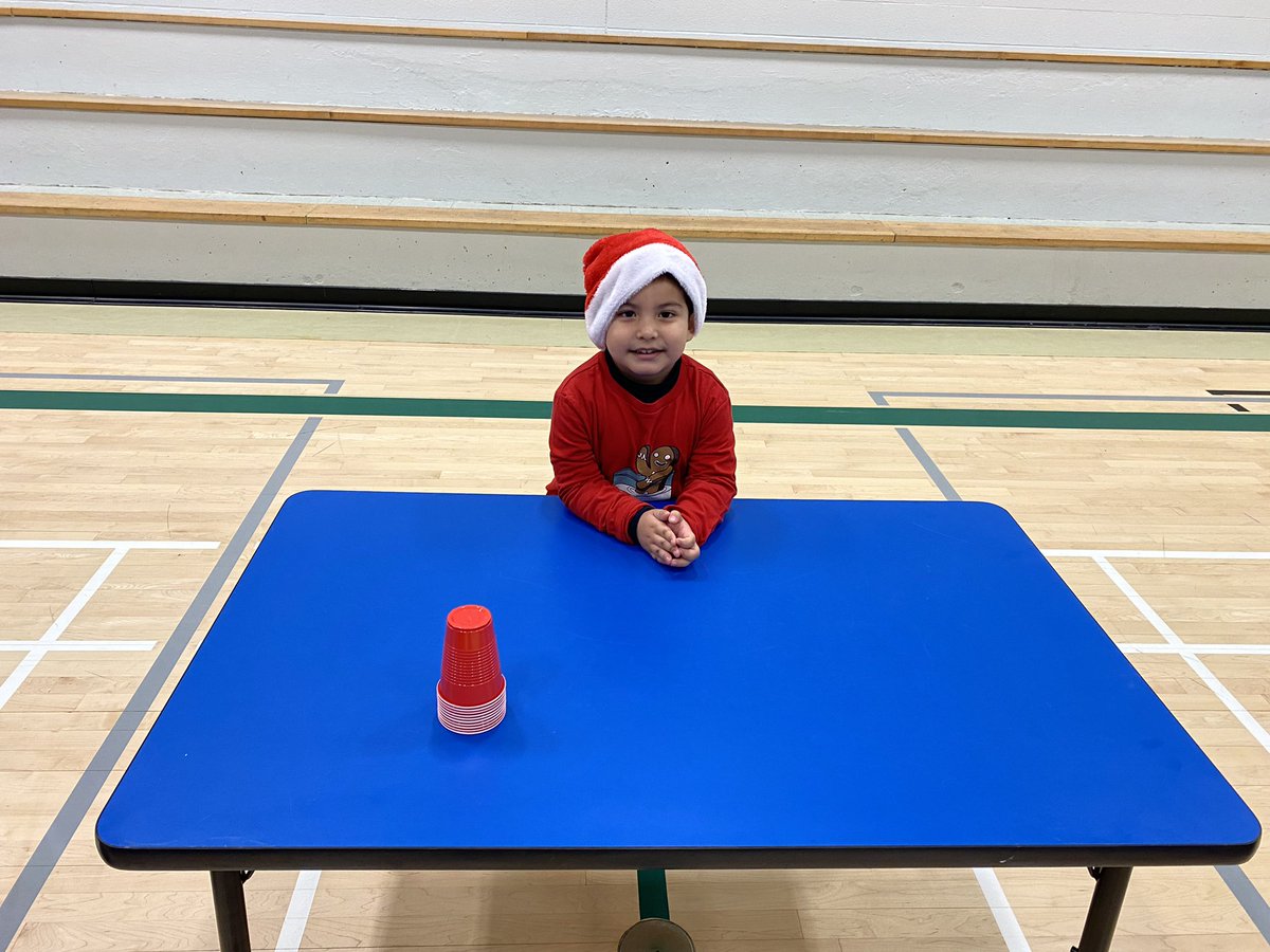 MsLoganLane's tweet photo. Today students competed in “Stack It” at the reindeer games! They had so much fun cheering on their classmates! @MrsChurchFDK @stpetersaints https://t.co/5woQysAWXg