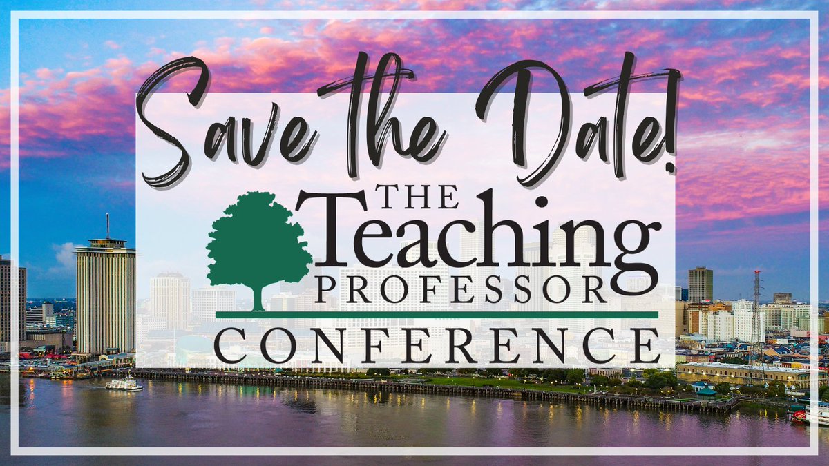 facultyfocus's tweet image. Shake off the stress at the #TeachingProfessorConference in New Orleans, June 9-11. Give yourself something to look forward to at the end of your school year: a conference to network, learn, and refocus on why you got into teaching in the first place! ow.ly/fwot50M4tZw
