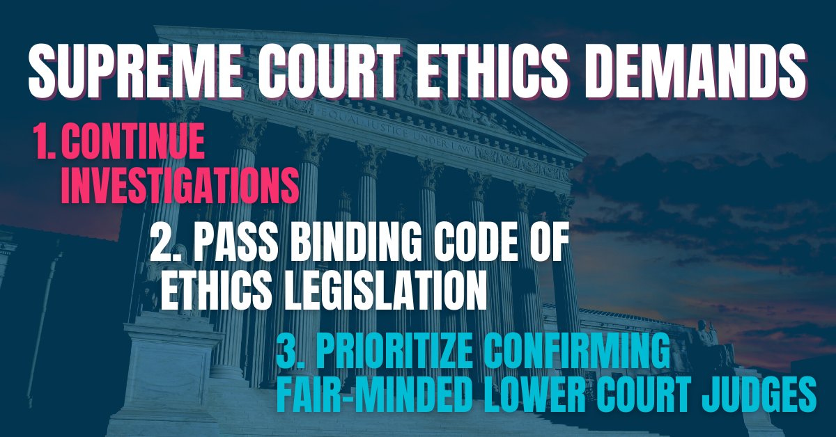 NEW: We're among 101 organizations demanding Congressional action to stop Supreme Court ethical violations NOW afj.org/SCOTUSethics22