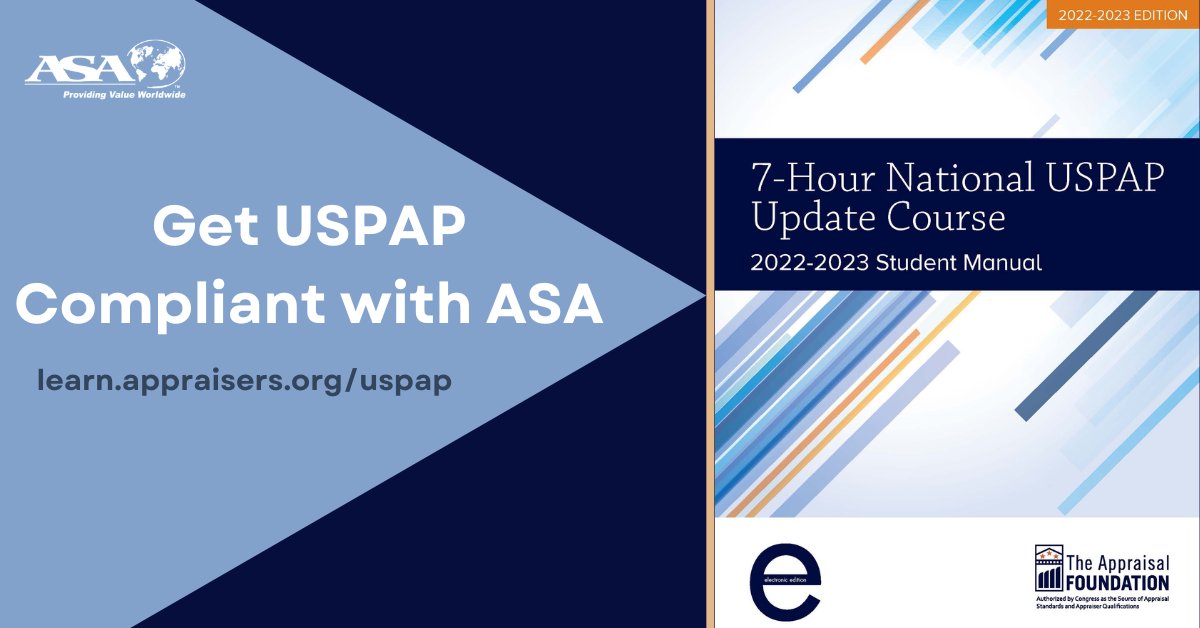 ASAappraisers's tweet photo. Recognize how the changes in #USPAP will affect appraisal reporting when you register for ASA's 7hr USPAP update virtual course on 3/21. Register now --> https://t.co/gWLlHD7xA5 #ASAappraisers #ASAMTS #ASAGJ #PPASA https://t.co/salupy1w0z