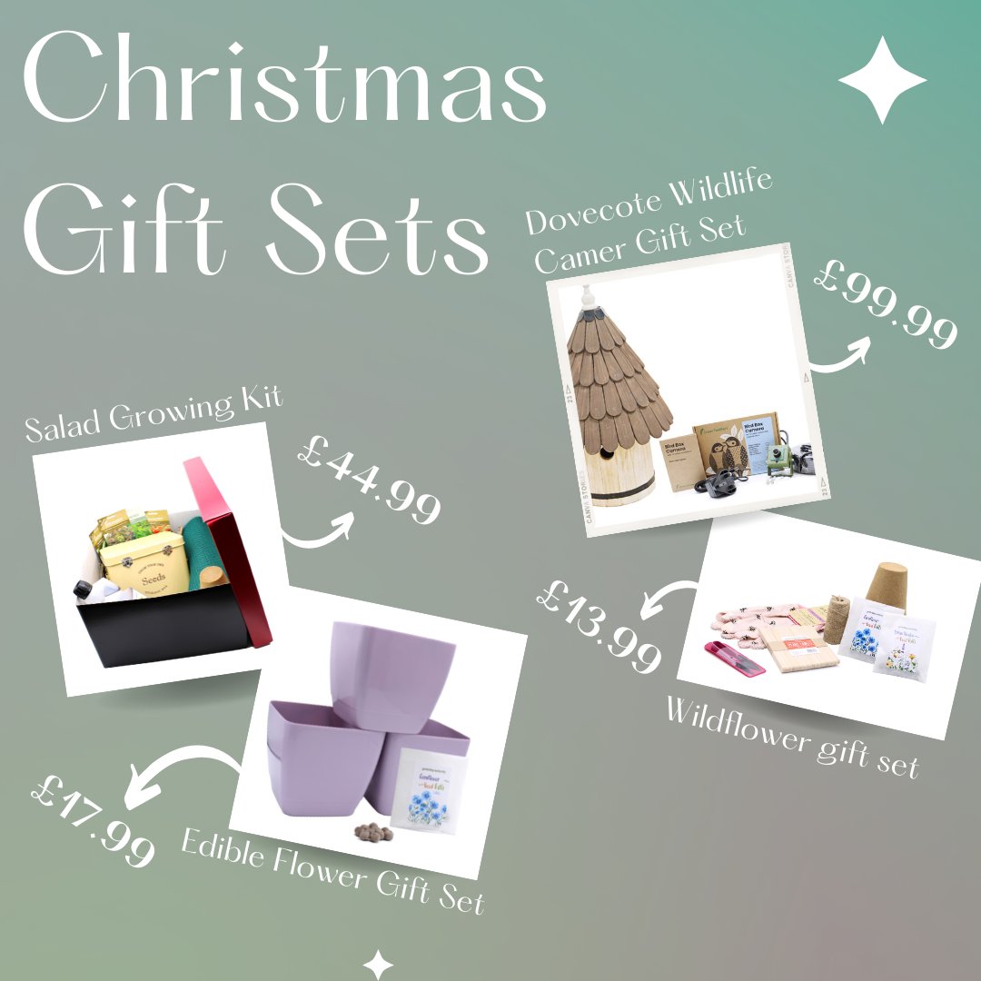 GardenNaturally's tweet photo. We love hampers at Christmas, full of treats and surprises. 

From salad growing kits to edible flower gift sets, and even wildlife camera gifts, there is bound to be something to bring a smile to your loved ones face.

Grab one here: https://t.co/hP3HWakH8K https://t.co/nvB9T2AiTg