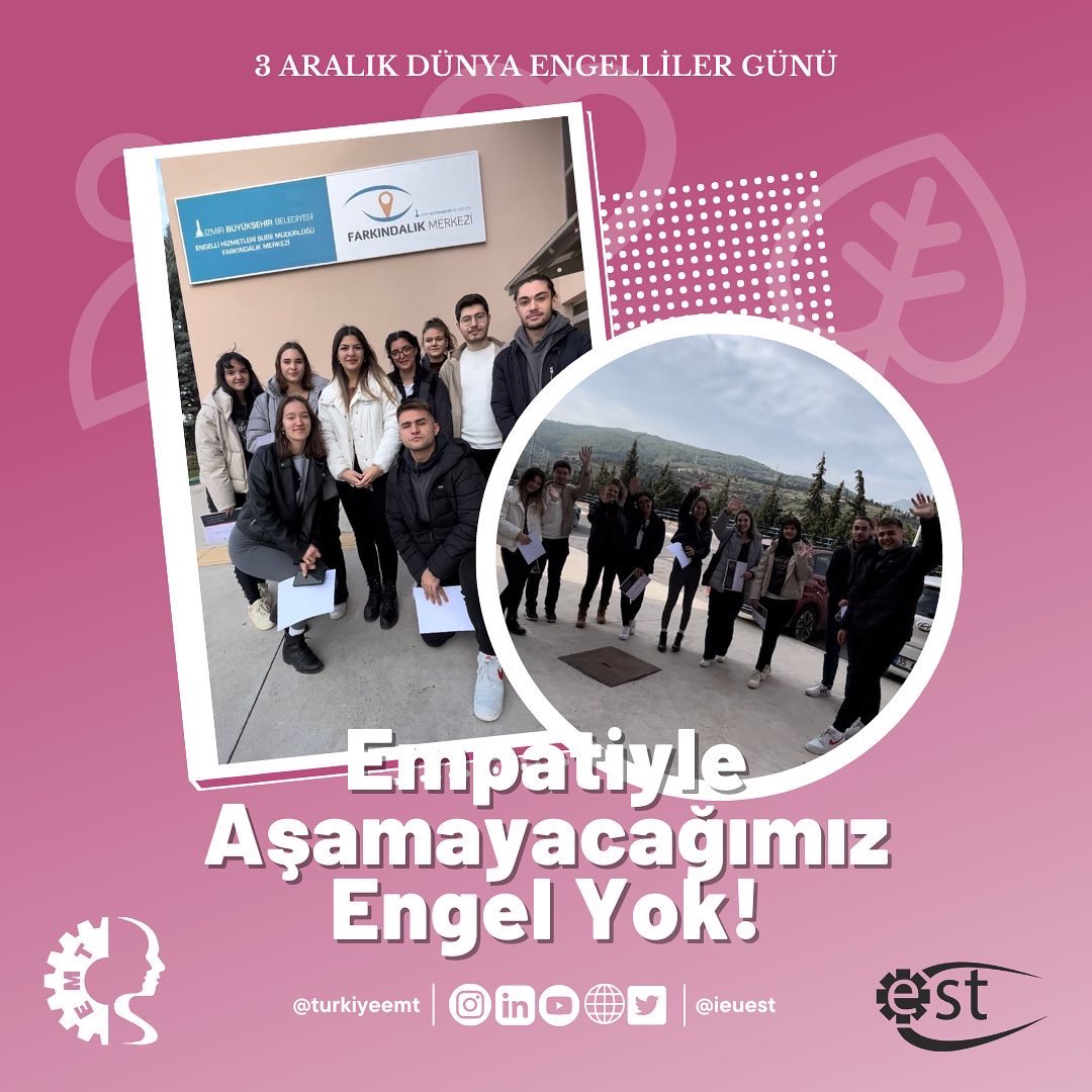TurkiyeEMT's tweet photo. 🕊Türkiye EMT bünyesi altında @ieuest Ailesi olarak sosyal sorumluluk projemiz gerçekleştirildi🌟
3 Aralık Dünya Engelliler günü adına farkındalık merkezine gittik🤍 Empatiyle aşamayacağımız engel yok! 

#dünyaengellilergünü #ieüest #türkiyeemt #endüstrimühendisliği https://t.co/lYi06ZRagU