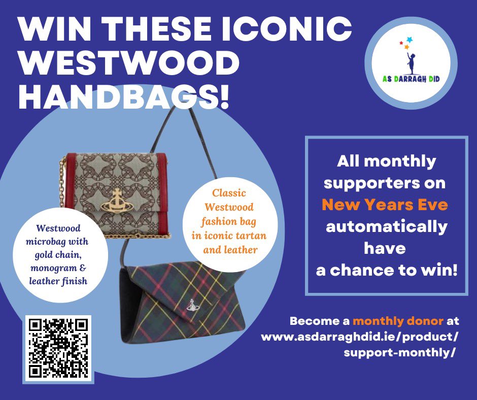 If you sign up as a monthly donor to As Darragh Did before Dec 31st, you’ll be in our next prize draw

In this draw there’s a chance to win Vivienne Westwood designer bags, a signed Leinster Rugby jersey or a massive beanbag from <a href="/ElephantHQ/">Elephant</a> 
Sign up here
asdarraghdid.ie/product/suppor…