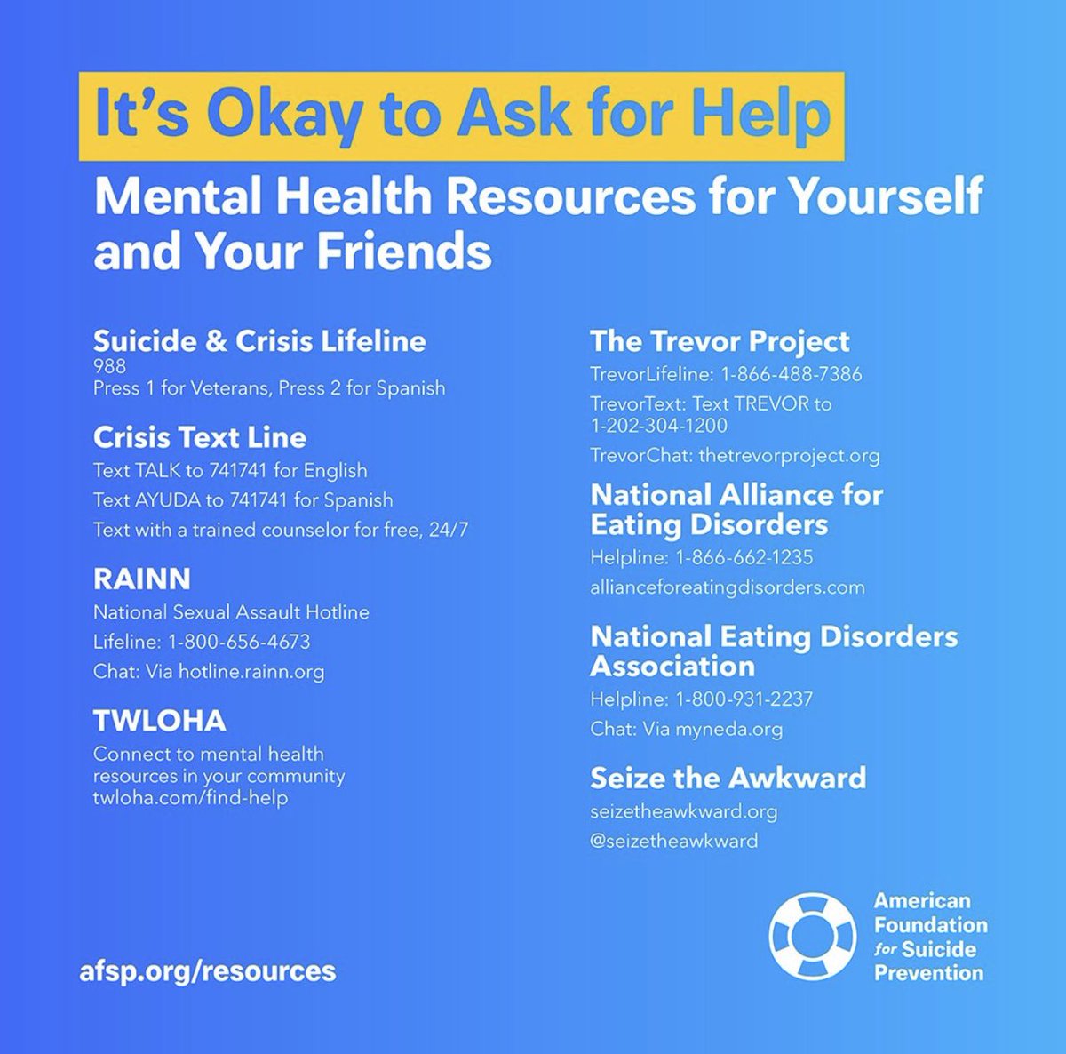 weemsm04's tweet photo. If you or anyone is struggling PLEASE PLEASE PLEASE reach out to the Crisis Center. It’s okay and never too late to ask for help. There are people ready to help #BSUsocialwork https://t.co/gtkJ1nVyKw