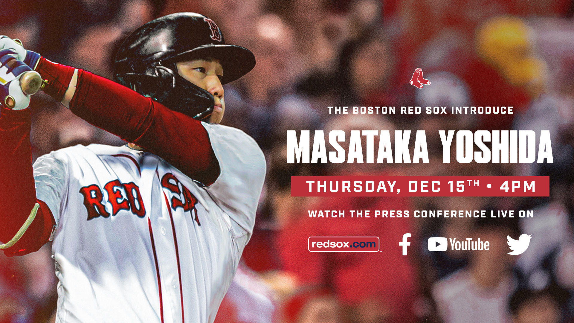Red Sox on X: Join us live at 4pm ET for Yoshida's introductory
