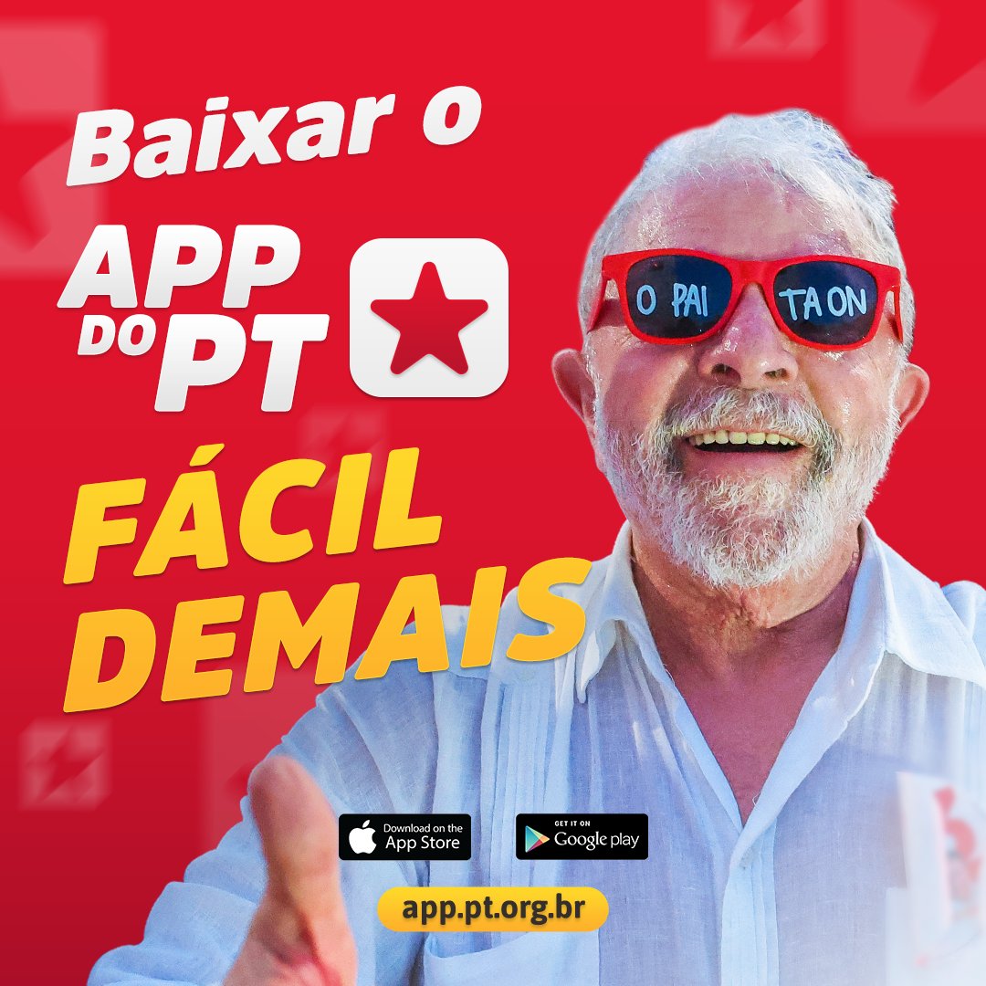 ptbrasil's tweet photo. 🇻🇳 Baixe agora o #AppDoPT e lute por um Brasil melhor! Tá fácil demais, é só acessar https://t.co/tpYs9Ouej0 e pronto.

O app é gratuito e está disponível no Google Play e na App Store 🌟 https://t.co/n6OQjNrzYo