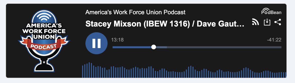 606Ibew's tweet photo. America's Work Force
@AWFUnionPodcast

Stacey Mixson, Business Manager and Financial Secretary of IBEW Local 1316, joined the AWF Union Podcast and explained how his Local’s membership grew by 50 percent in the past three years. Check out the podcast: 

https://t.co/agZ5anPrF4 https://t.co/Rv32EJ7lGV