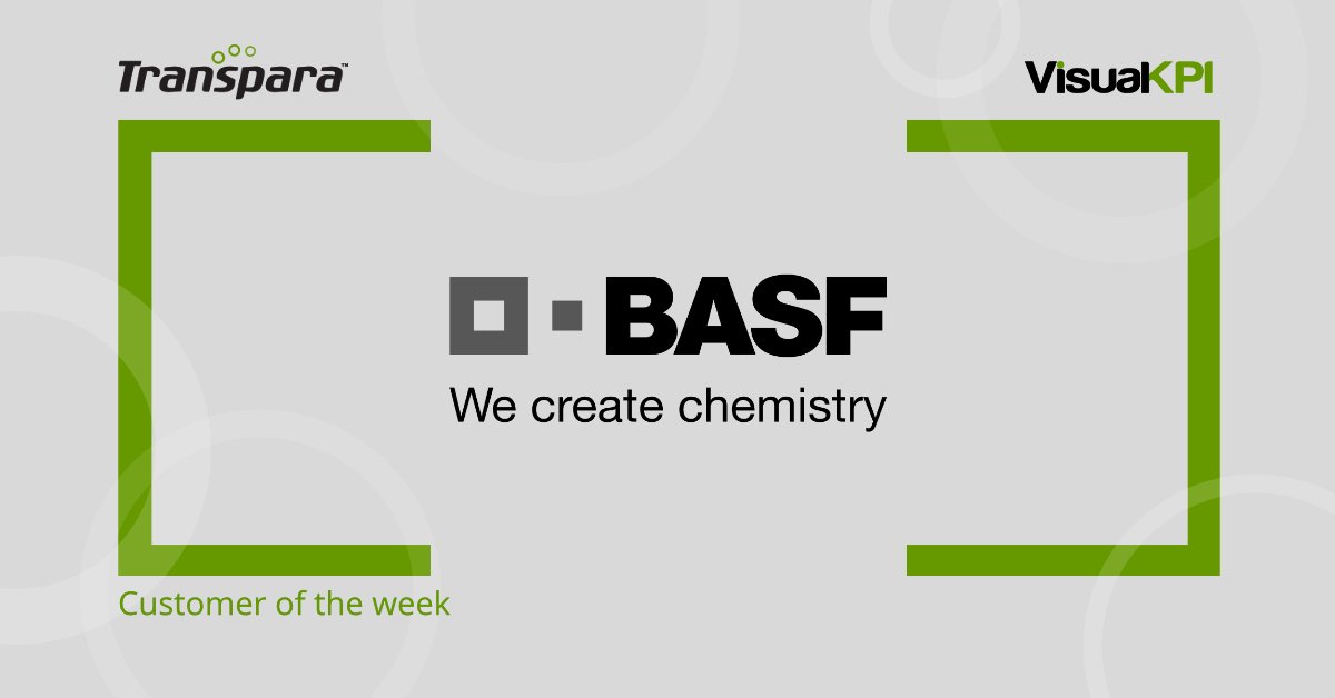 Transpara's tweet photo. Customer Of The Week BASF
#Transpara #VisualKPI #BASF #Chemicals
Learn more at https://t.co/TM3AzTkYGZ https://t.co/s1T5fpQGGe