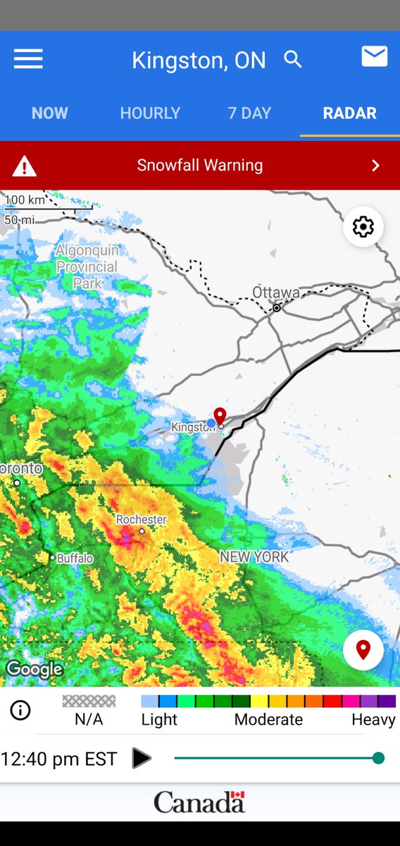 Steve Coville on Twitter "Latest weather update for Eastern Ontario 