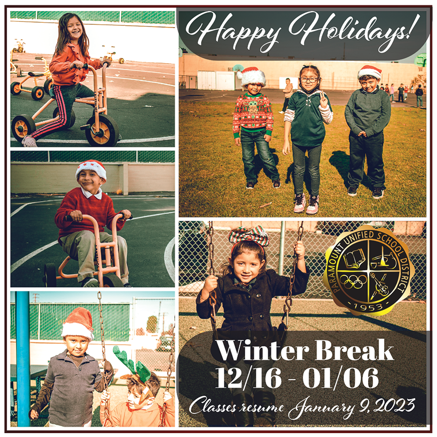 Wishing all of our students, families, and staff a joyful winter break! See you back January 9, 2023!

#wearepusd #ourstudentsareparamount