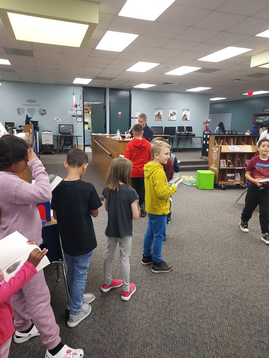 John Schu came to visit <a href="/HaudeKISD/">Haude Elementary</a> today! Scribble Society members were so excited to meet him and receive autographed copies of The One and Only Ivan! Mr. Schu was an excellent speaker and made us all laugh and cry! ♥️ #howdyfromhaude <a href="/KleinISD/">Klein ISD</a> <a href="/HaudeKISD/">Haude Elementary</a> <a href="/KleinLibraries/">Klein ISD Libraries</a>