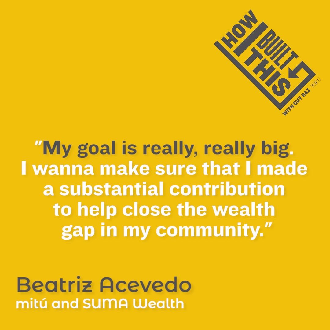 This week on #howibuiltthis Lab, Beatriz Acevedo takes Guy on a journey through her career in media production and her more recent pivot to financial services.

wondery.com/shows/how-i-bu…