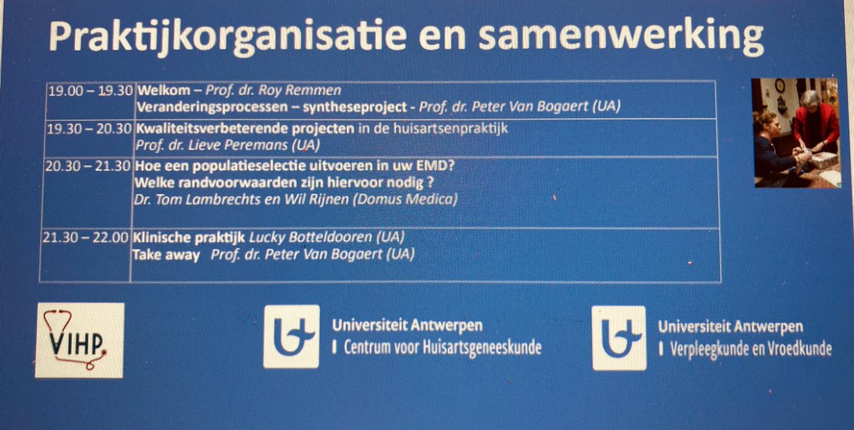 Luchendrix's tweet photo. Veranderingen in de #eerstelijn en #huisartsenpraktijken van reactief naar proactief #vihp #uantwerp opweg naar #geintegreerdezorg https://t.co/Qhxk6d47dk