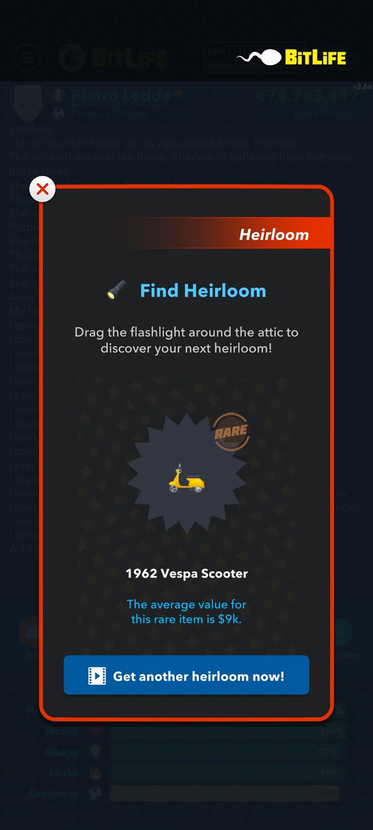 BitlifeMeme's tweet image. So, you can find them in the heirloom but you can't buy them?