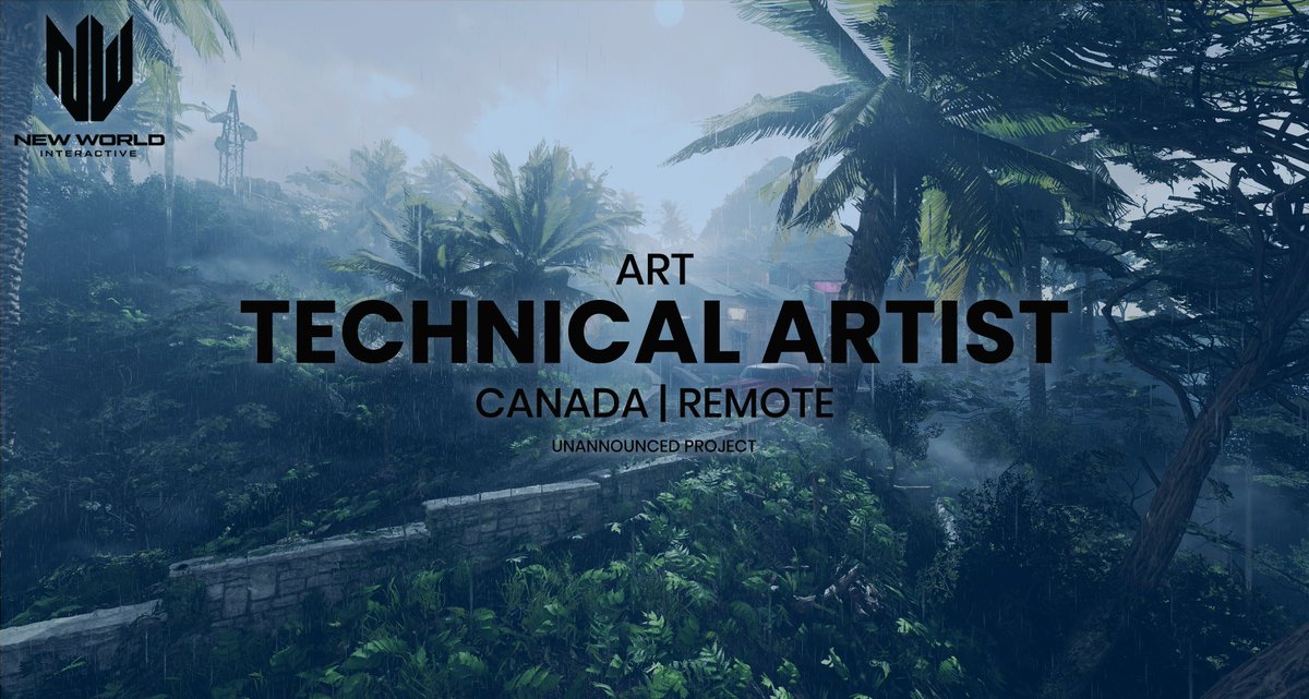 Are you in search of a new job for the new year? 
We have a great opportunity for you to help us work on our next project! 📢 
This is an open position and fully remote! 

Click the link below for more information on our Technical Artist position!
jobs.newworldinteractive.com/jobs/2290360-t…