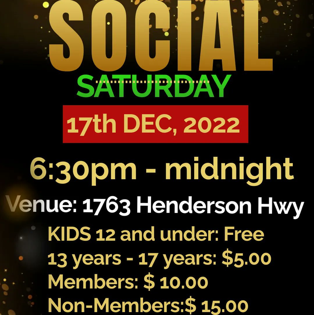 Reminder SATURDAY Dec 17th GUM's end of year social returns again! Come down to the Norvilla hotel at 1763 Henderson Highway at 6:30pm to enjoy good food and music! Tickets: buff.ly/3YnrMZM 

#GUM #ghana #winnipeg