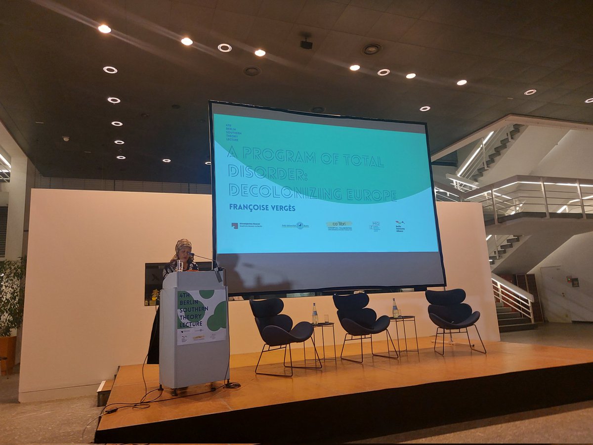 KMashimi's tweet photo. "Decolonizing Europe is possible if we engage in dismantling the European master house" Françoise Vergès right now at the Berlin Southern Theory Lecture https://t.co/qidbbEH9tL