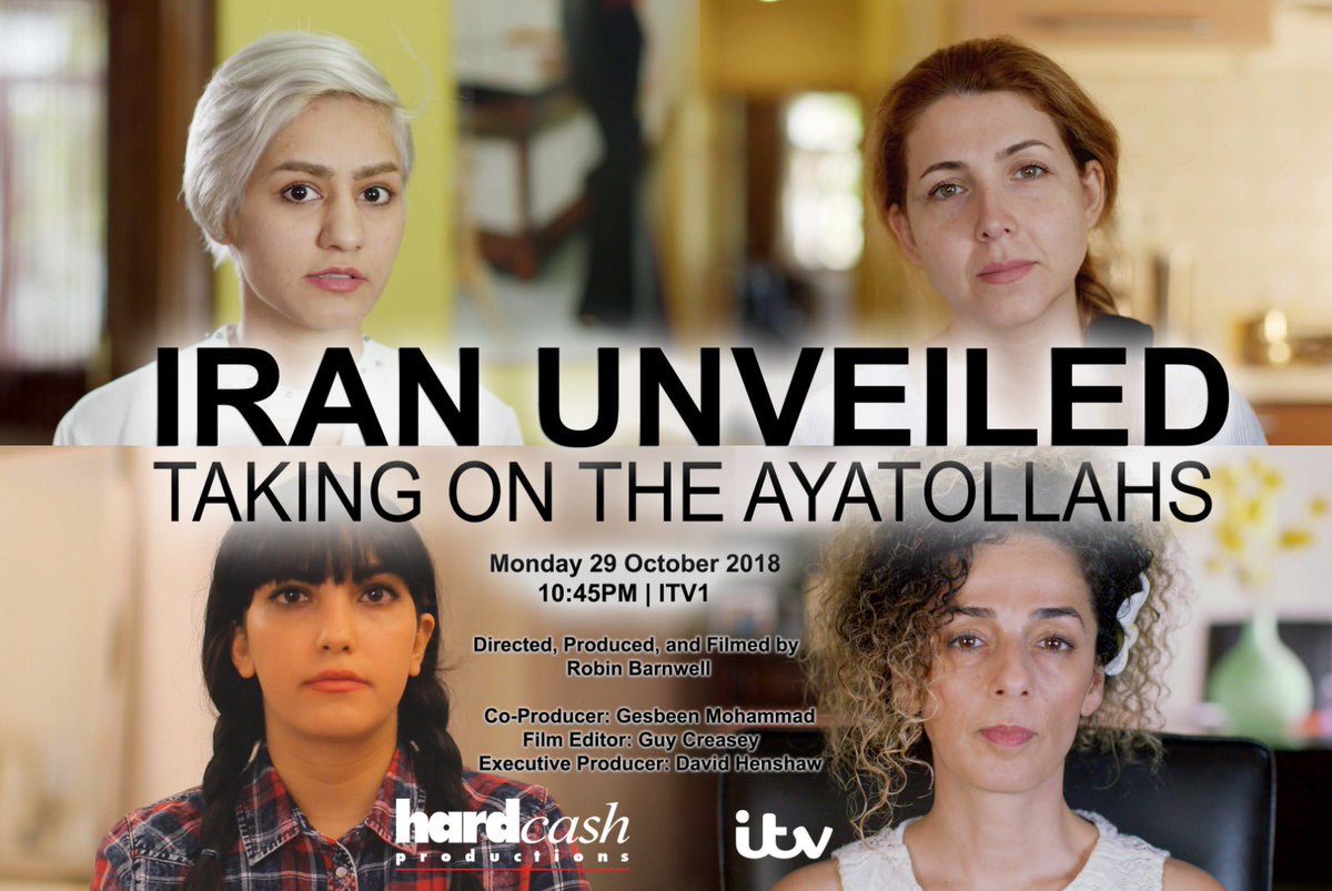 HardcashProd's tweet image. 4 years ago our film Iran Unveiled: Taking on the Ayatollahs aired on ITV. 

Tonight it's being shown again. To watch tune into ITV1 at 10.45pm. 

#iran #protests #itv #hardcashproductions