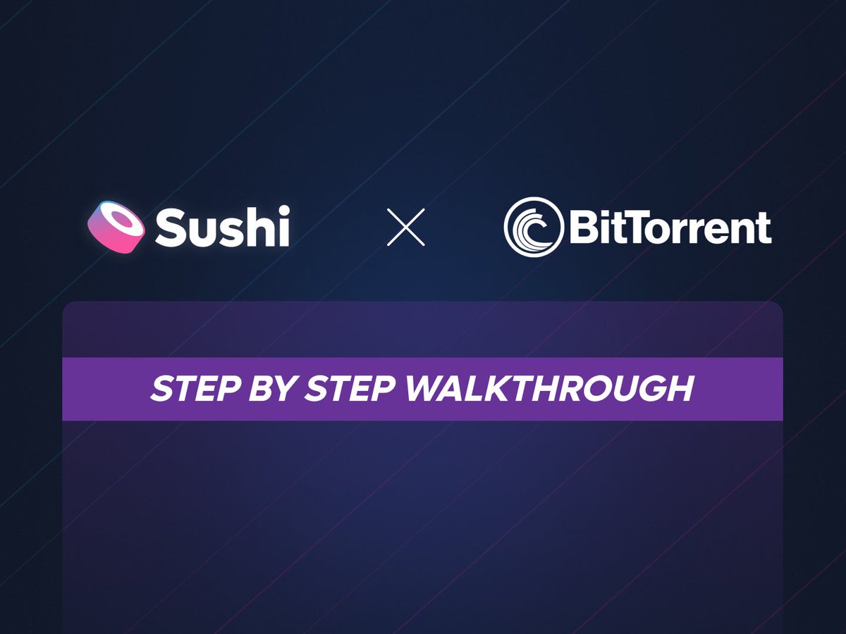 SushiSwap's tweet photo. 💡 We've recently launched our AMM on the BitTorrent Chain (BTTC) in collaboration with @trondao

We're very excited to bring this functionality to users 💪🏽

📖 Learn how to add the BTTC Network and buy BTT tokens: https://t.co/7nU3NLDji3 https://t.co/MPwfRtTApI