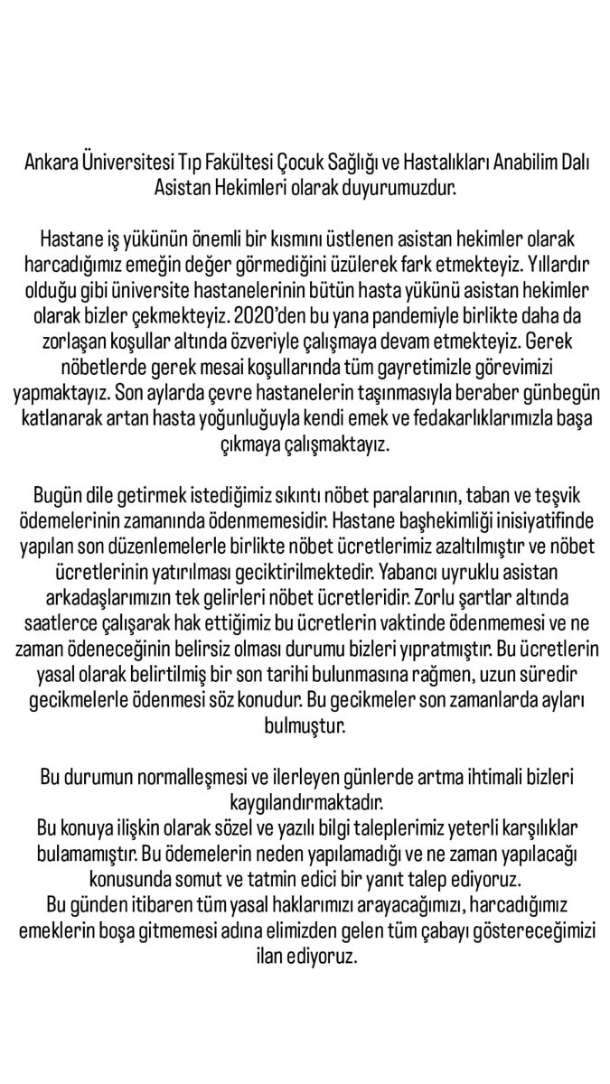 Fazlasını değil, emeğimizin karşılığını istiyoruz. Eşit çalışma şartları, eşit ücret, eşit eğitim istiyoruz.
#Autfhakkınıistiyor #AUTFPediatrihakkınıarıyor