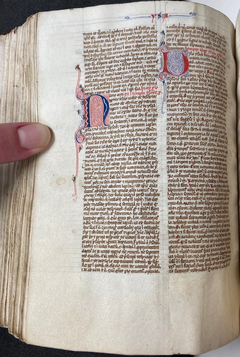 UChicagoSCRC's tweet photo. You know it's a red-letter day when you show up at work with a bag from @LesEnluminures We are over the moon to add this 13th-century Bible copied in Spain. This acquisition was made possible by a generous gift from two alumni. https://t.co/edakRa3bd8