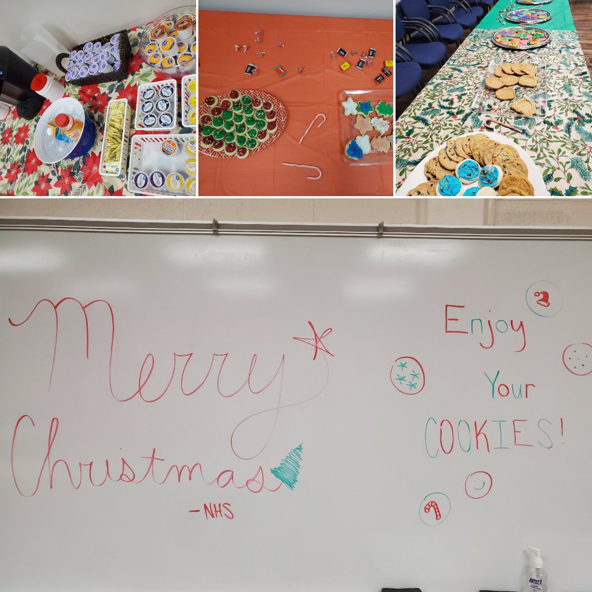 MrCampbell38's tweet photo. Huge THANK YOU to our National Honor Society for preparing Hot Cocoa and Cookies for the staff!  What an awesome way to start the day! https://t.co/xT1G0n6igg