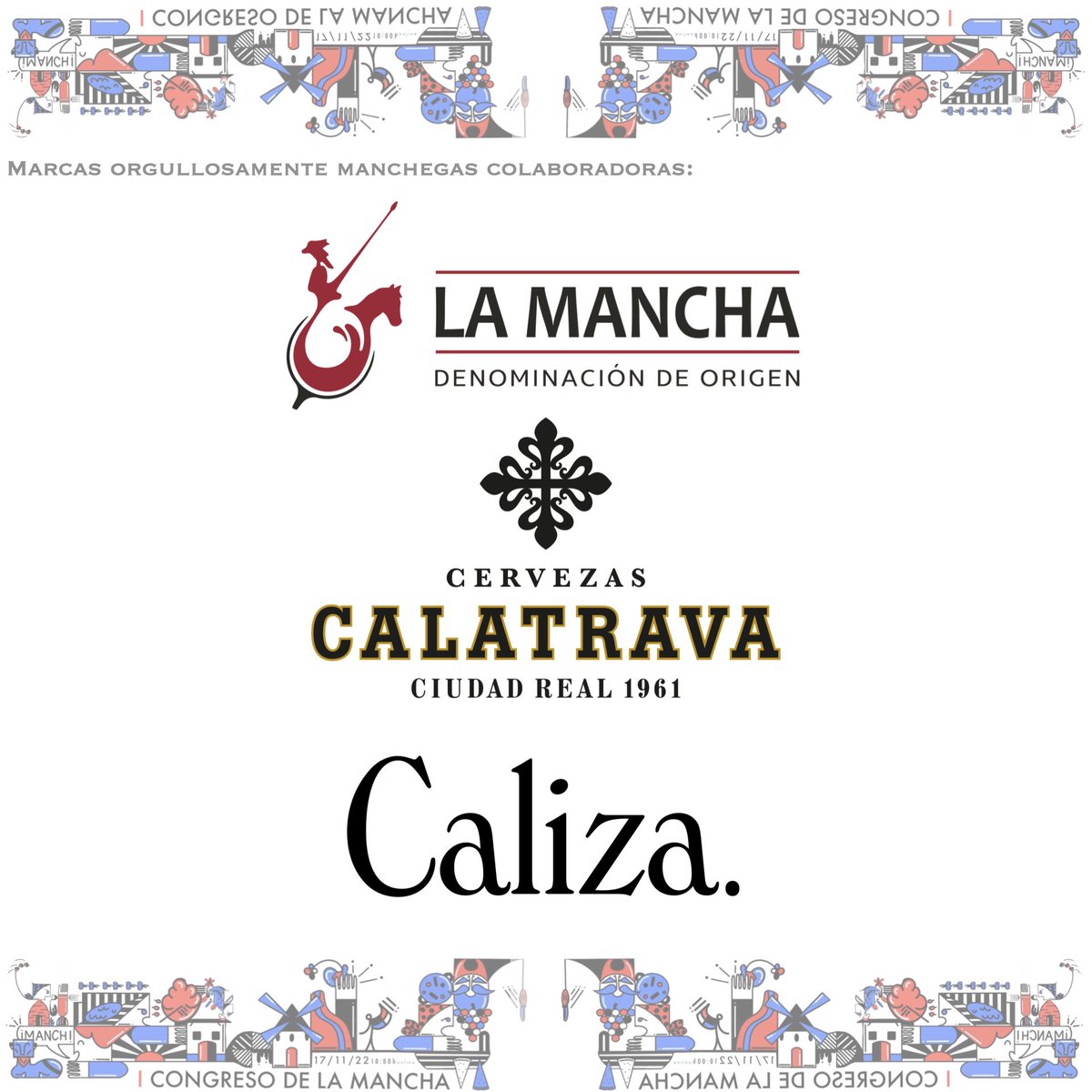 Vamos a sortear✨5 premios✨de productos manchegos:
48 Cervezas Calatrava®
2 botellas de vino DO La Mancha® x2
Camisetas manchegas azul añil Caliza® x2
🤍💙
Para participar:1⃣ Haz la Encuesta de Identidad Manchega y 2⃣ Haz RT a este tuit.
Encuesta aquí👇
bit.ly/EncuestaCLM
