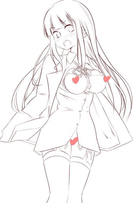 全裸より、大事なところだけ見えちゃってる方がエッチなんじゃないか、を確認するために描いてみました。(*ノノ) 