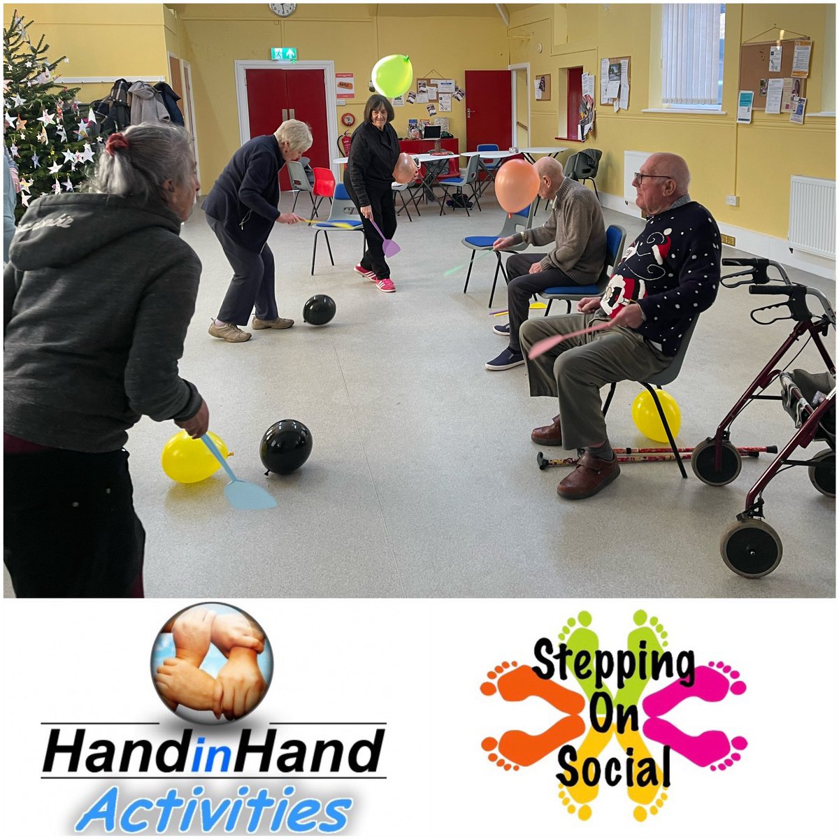 HIHGroup's tweet photo. Our final Stepping On Social of 2022. Following the delicious buffet lunch, we played party games and posed around the Christmas tree.
#ChairBasedExercise #ChairSupportedExercise #LetsEndLoneliness #OlderPeople #StocktononTees #SteppingOnSocial #DementiaFriendly #FallsPrevention https://t.co/FnuCjqQpL4