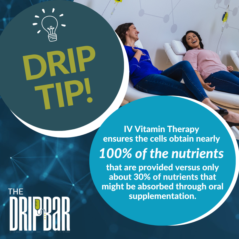 Drip Tip! IV Drips are the most efficient way to feed your cells, and fuel your life. (Not intended to diagnose, treat, cure, or prevent any disease. Please see FDA Disclaimer on our website.) #DripTips #VitaminInfusions #HealthTips #TheDRIPBaR