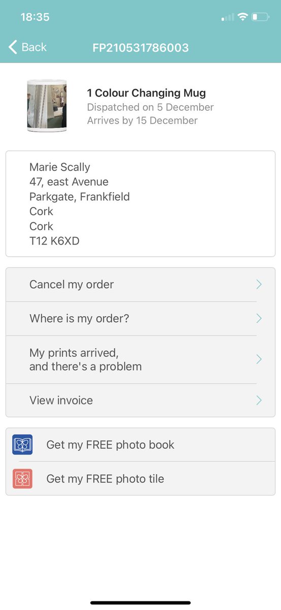 yourlovemcvey's tweet photo. @FreePrintsApp ordered mug need it for Christmas gift still not here and nobody replying to my emails and I’ve sent 3 ?? https://t.co/e7UbNalPe1