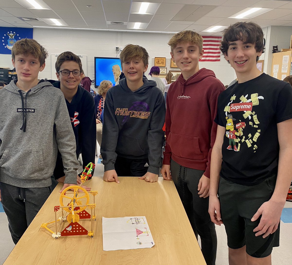 TaorminaGATE's tweet photo. Middle school students participated in a K’Nex Accuracy Challenge by building catapults! https://t.co/5MFpy543bp
